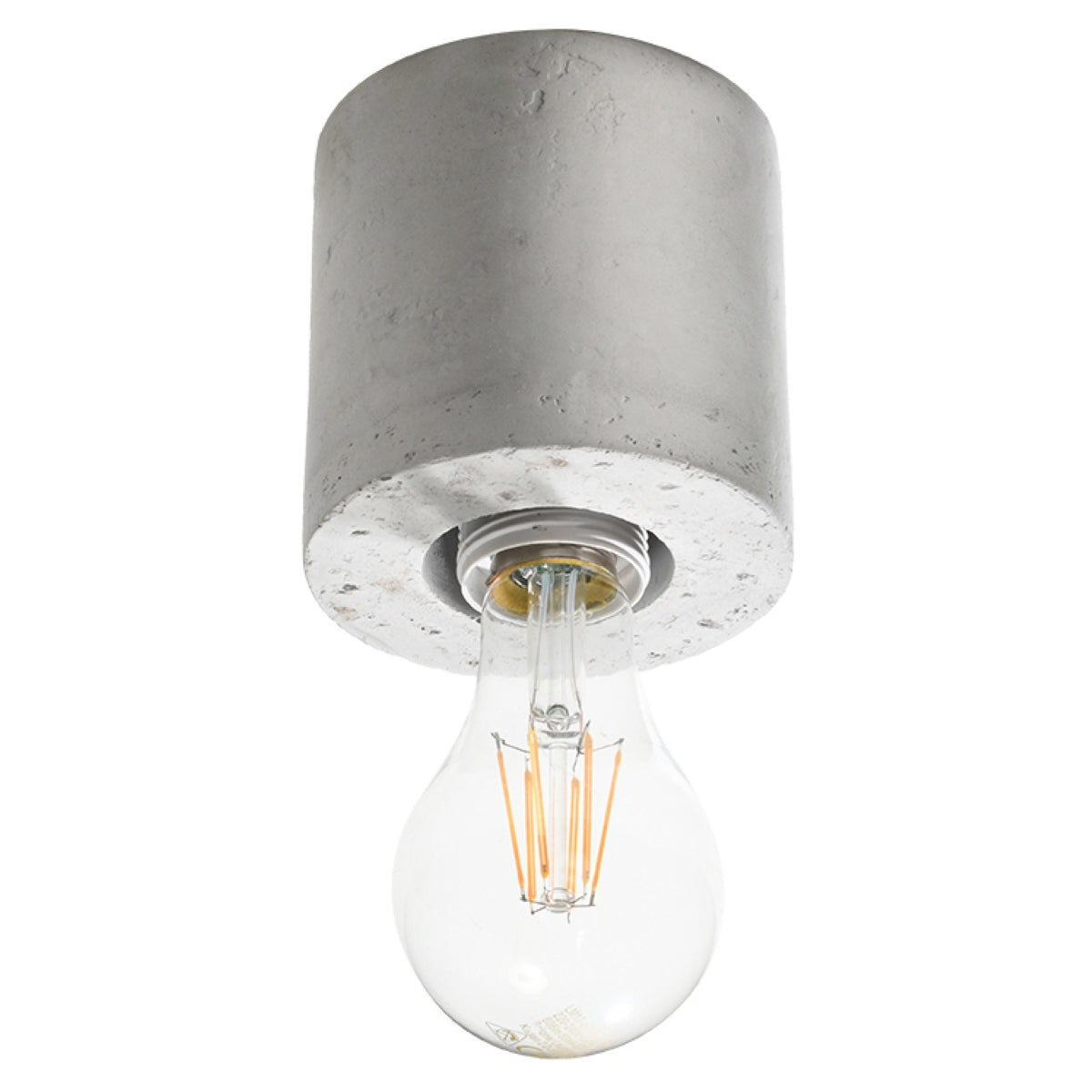 Sollux Salgado Industrial Concrete Ceiling Light with E27 Fitting – Grey Ceiling Lamp