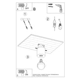 Sollux Salgado Industrial Concrete Ceiling Light with E27 Fitting – Grey Ceiling Lamp