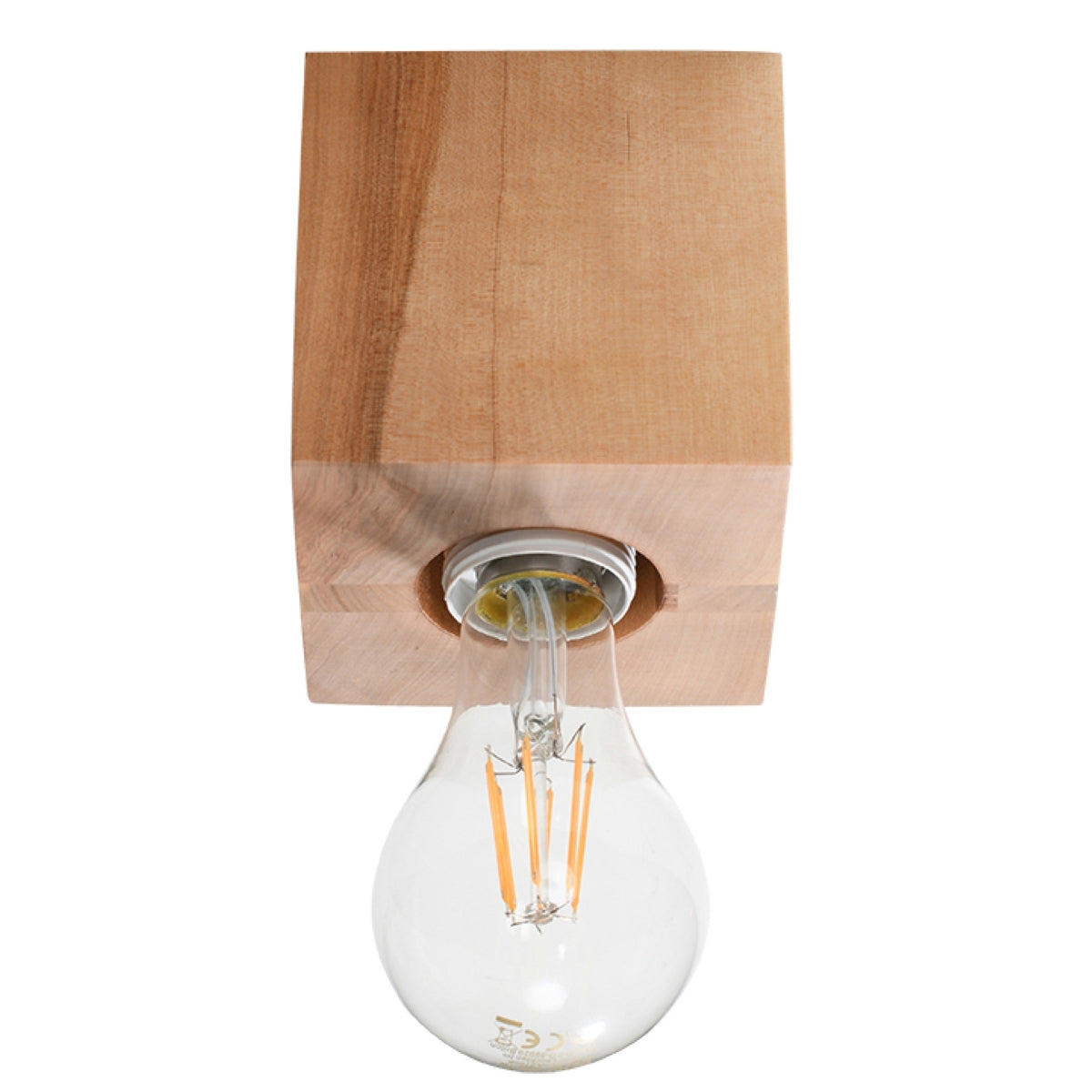 Sollux Ariz Scandinavian Wood Ceiling Light with E27 Fitting – Natural Wood Ceiling Lamp