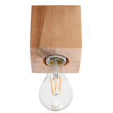 Sollux Ariz Scandinavian Wood Ceiling Light with E27 Fitting – Natural Wood Ceiling Lamp