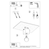 Sollux Ariz Scandinavian Wood Ceiling Light with E27 Fitting – Natural Wood Ceiling Lamp