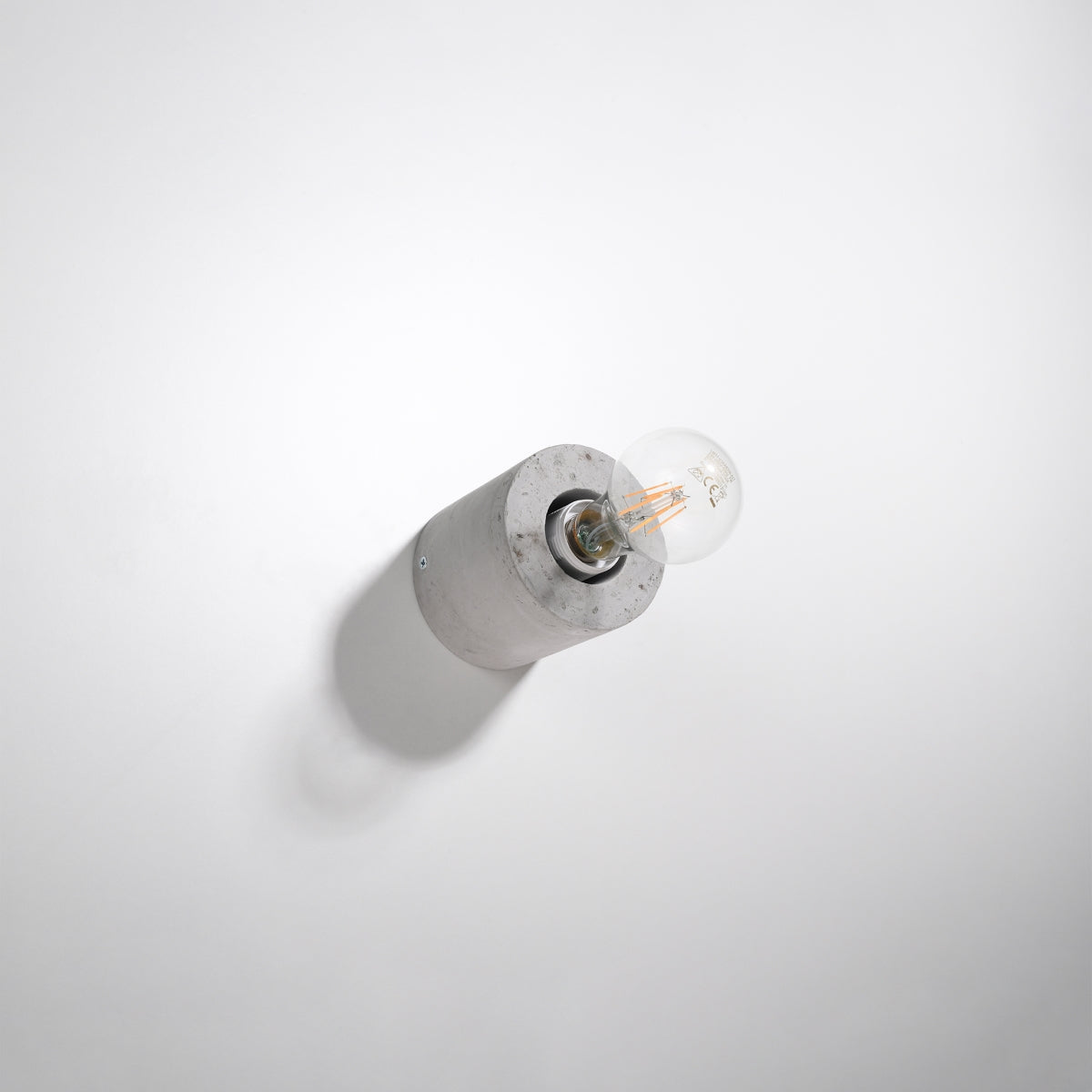Sollux Lighting Salgado Concrete Wall Lamp with E27 Fitting – Industrial Design Wall Light, Grey