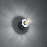 Sollux Lighting Salgado Concrete Wall Lamp with E27 Fitting – Industrial Design Wall Light, Grey
