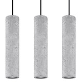 Sollux Lighting Luvo Concrete Pendant Lamp with 3 GU10 Lights – Industrial Design Ceiling Light, Grey