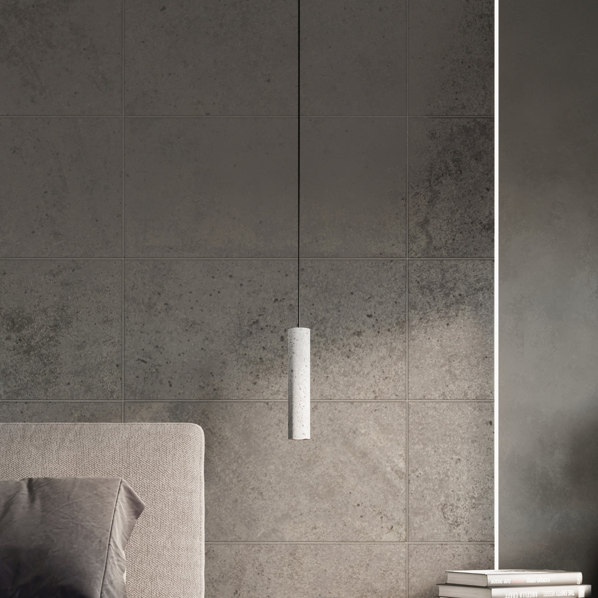 Sollux Lighting Luvo Concrete Pendant Lamp with 3 GU10 Lights – Industrial Design Ceiling Light, Grey