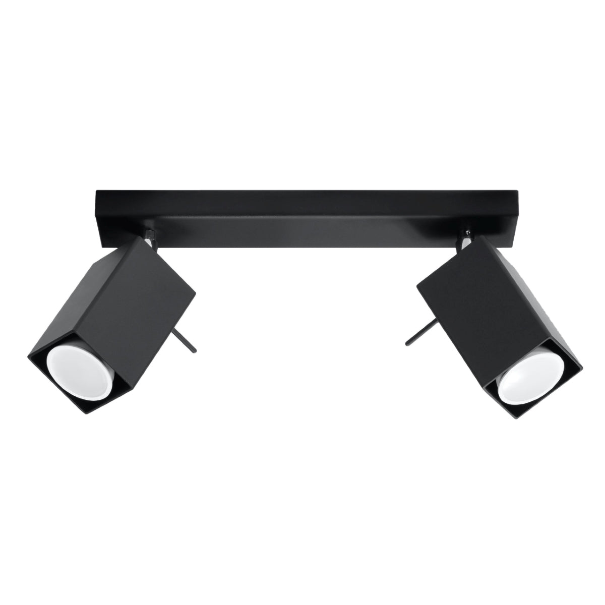 Sollux Lighting Merida Ceiling Lamp with 2 GU10 Lights – Modern Steel Ceiling Light, Black