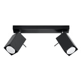 Sollux Lighting Merida Ceiling Lamp with 2 GU10 Lights – Modern Steel Ceiling Light, Black