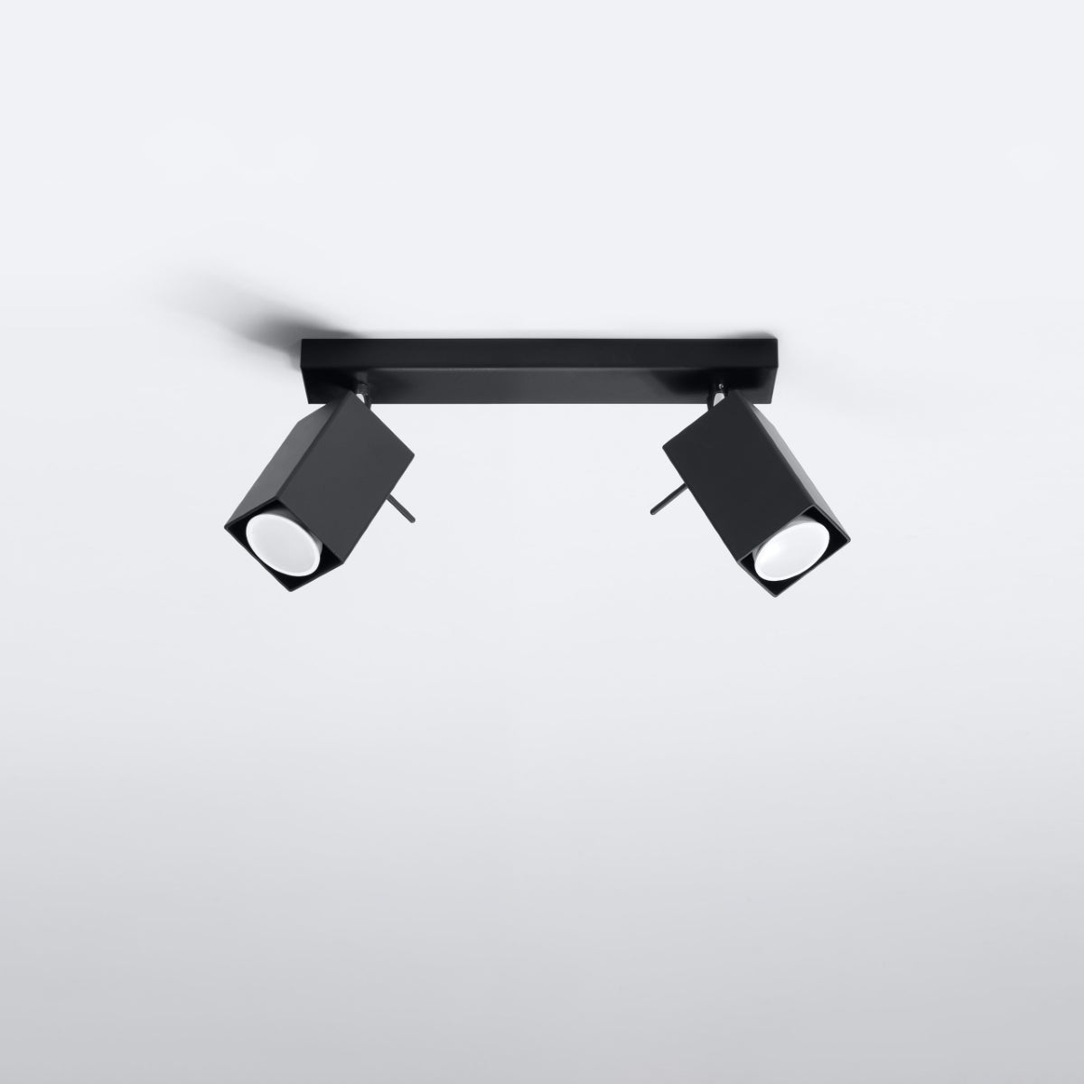 Sollux Lighting Merida Ceiling Lamp with 2 GU10 Lights – Modern Steel Ceiling Light, Black