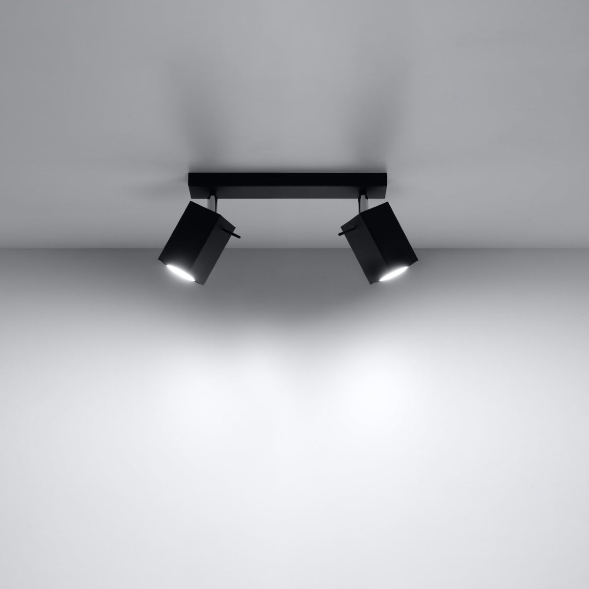 Sollux Lighting Merida Ceiling Lamp with 2 GU10 Lights – Modern Steel Ceiling Light, Black