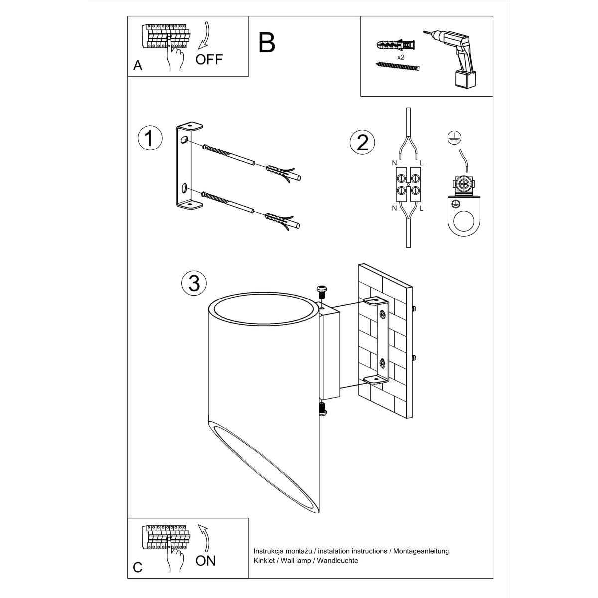 Penne Modern Aluminium Wall Light, G9