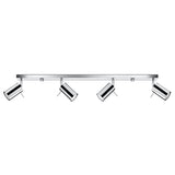 Sollux Lighting Ring Ceiling Lamp with 4 GU10 Lights – Modern Steel Ceiling Light, Chrome