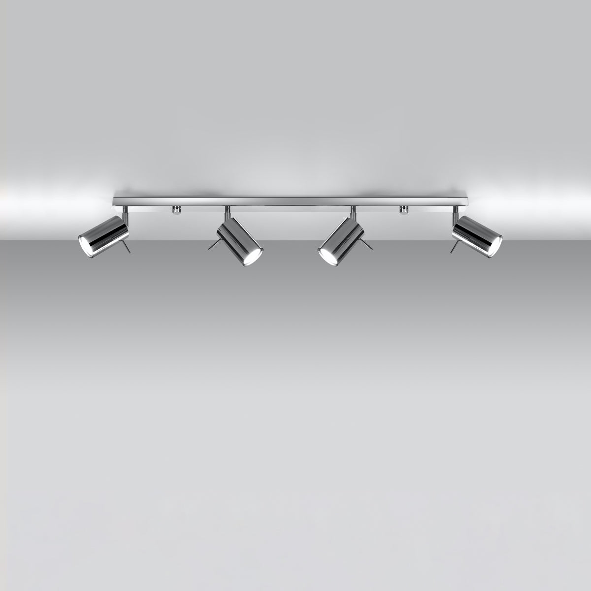 Sollux Lighting Ring Ceiling Lamp with 4 GU10 Lights – Modern Steel Ceiling Light, Chrome