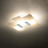 Sollux Lighting Fabiano Ceiling Lamp with 3 E27 Lights – Steel and Glass Ceiling Light, Chrome