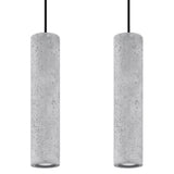 Sollux Lighting Luvo Concrete Pendant Lamp with 2 GU10 Lights – Industrial Design Ceiling Light, Grey