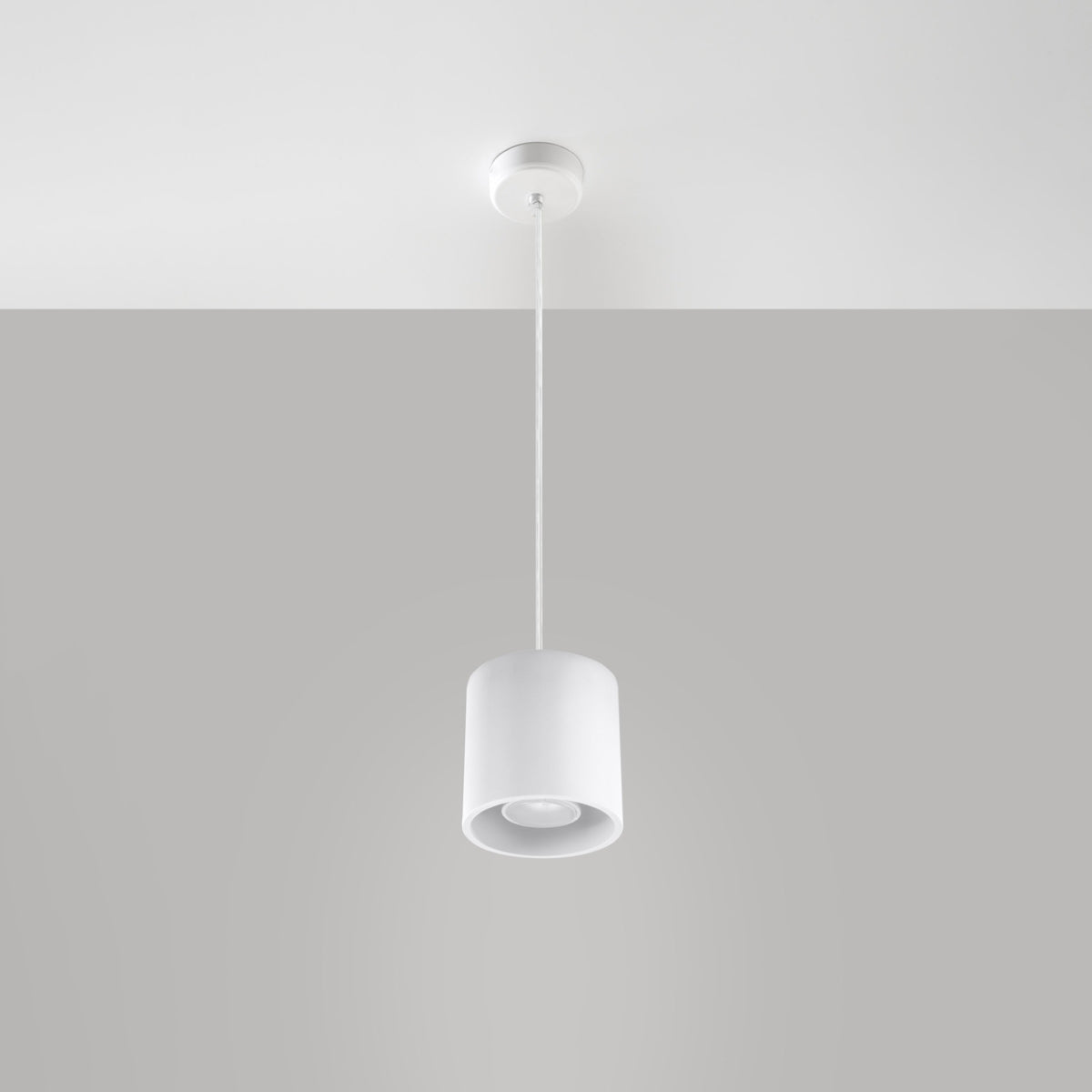 Sollux Lighting Orbis Pendant Lamp with GU10 Fitting – Modern Aluminium Ceiling Light, White