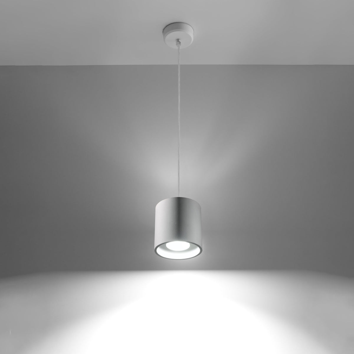 Sollux Lighting Orbis Pendant Lamp with GU10 Fitting – Modern Aluminium Ceiling Light, White