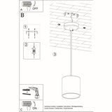 Sollux Lighting Orbis Pendant Lamp with GU10 Fitting – Modern Aluminium Ceiling Light, White