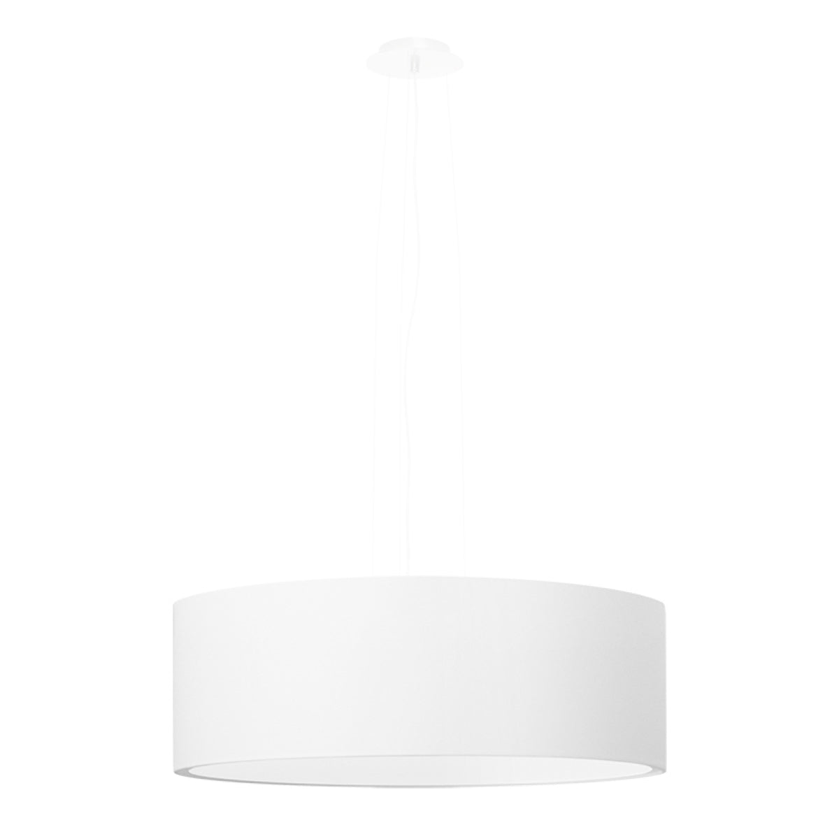 Sollux Lighting Rollo Chandelier with 3 E27 Lights – Minimalist Fabric and Steel Ceiling Light, White
