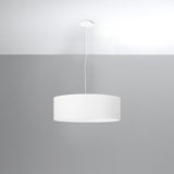 Sollux Lighting Rollo Chandelier with 3 E27 Lights – Minimalist Fabric and Steel Ceiling Light, White