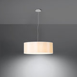 Sollux Lighting Rollo Chandelier with 3 E27 Lights – Minimalist Fabric and Steel Ceiling Light, White