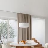 Sollux Lighting Rollo Chandelier with 3 E27 Lights – Minimalist Fabric and Steel Ceiling Light, White