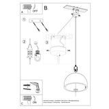 Sollux Pendant Lamp Pablito with Concrete Shade, E27 – Industrial Design Hanging Light, Grey