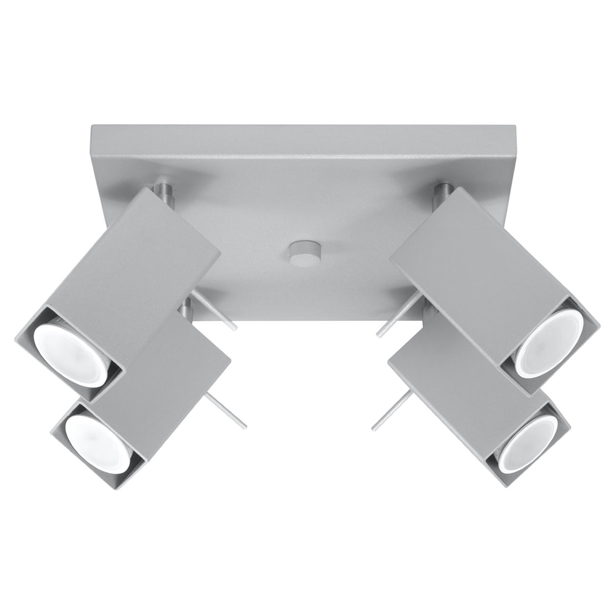 Sollux Merida Ceiling Lamp with 4 GU10 Lights, Steel – Modern Design Spotlight, Grey