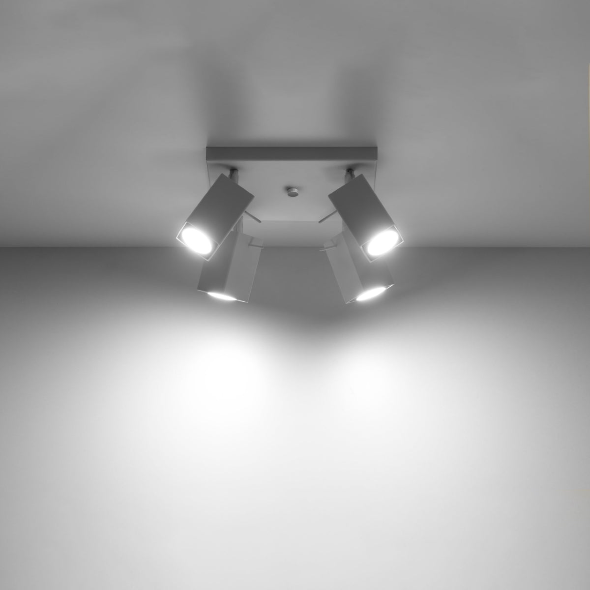 Sollux Merida Ceiling Lamp with 4 GU10 Lights, Steel – Modern Design Spotlight, White