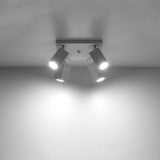 Sollux Merida Ceiling Lamp with 4 GU10 Lights, Steel – Modern Design Spotlight, White