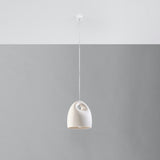 Sollux Bukano Pendant Lamp with Ceramic Shade, E27 – Modern Design Hanging Light, White