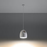 Sollux Bukano Pendant Lamp with Ceramic Shade, E27 – Modern Design Hanging Light, White