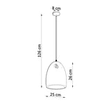 Sollux Bukano Pendant Lamp with Ceramic Shade, E27 – Modern Design Hanging Light, White