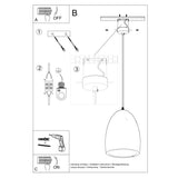 Sollux Bukano Pendant Lamp with Ceramic Shade, E27 – Modern Design Hanging Light, White