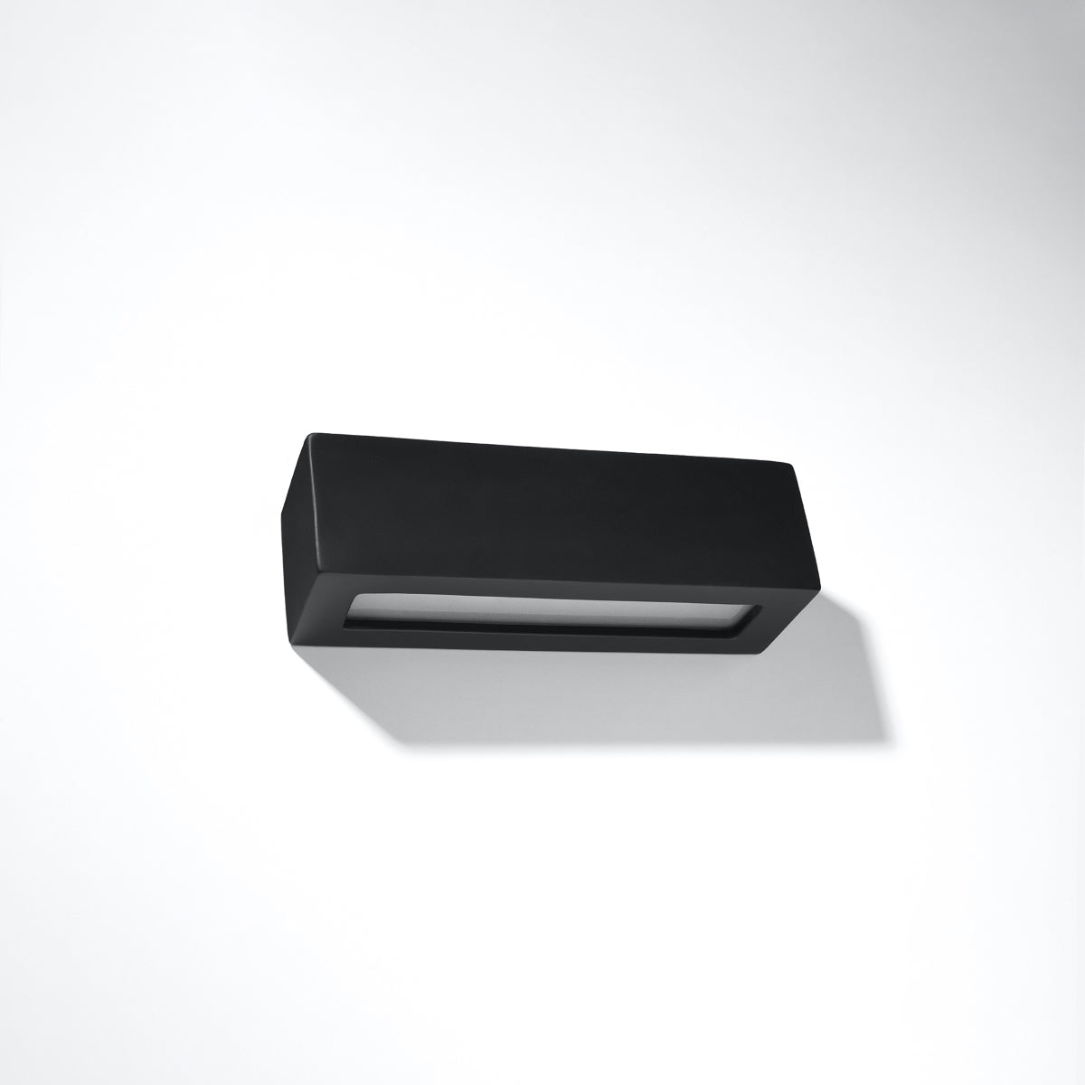 Sollux Vega Wall Lamp with Ceramic and Glass Shade, E27 – Modern Design Light, Black