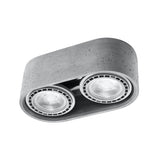 Sollux Basic Ceiling Lamp with 2 GU10 Lights, Concrete – Industrial Design Spotlight, Grey