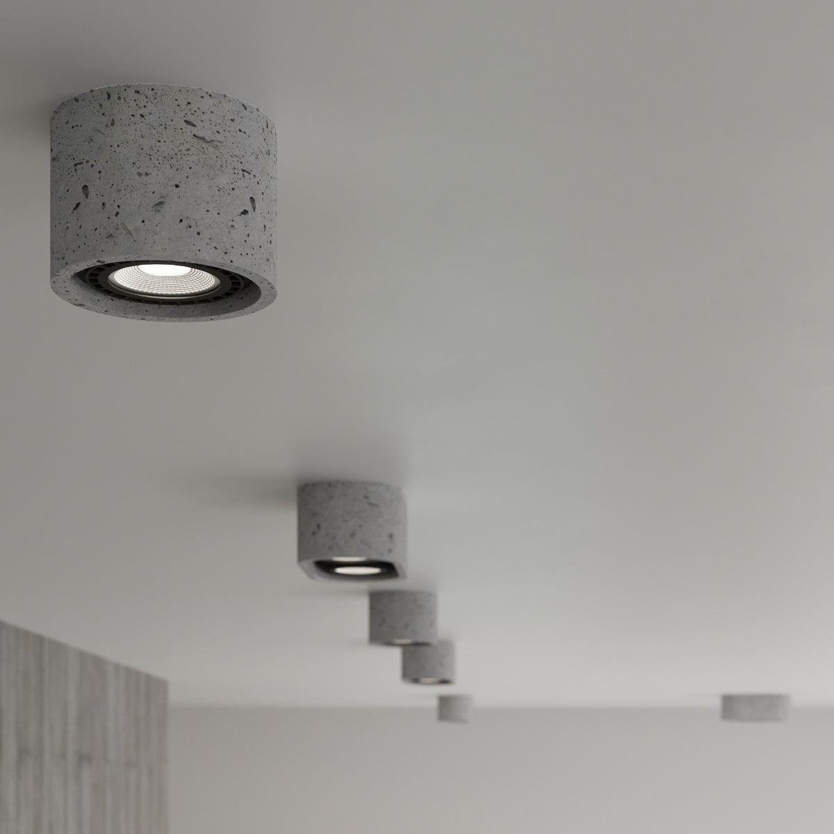 Sollux Basic Ceiling Lamp with 2 GU10 Lights, Concrete – Industrial Design Spotlight, Grey