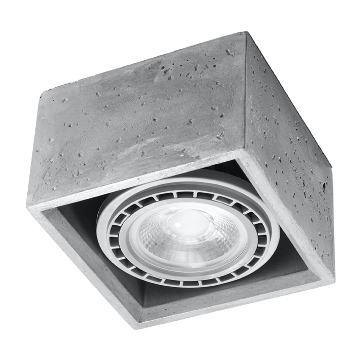Sollux Quatro Ceiling Lamp with Concrete Shade, GU10/ES111 – Industrial Design Light, Grey
