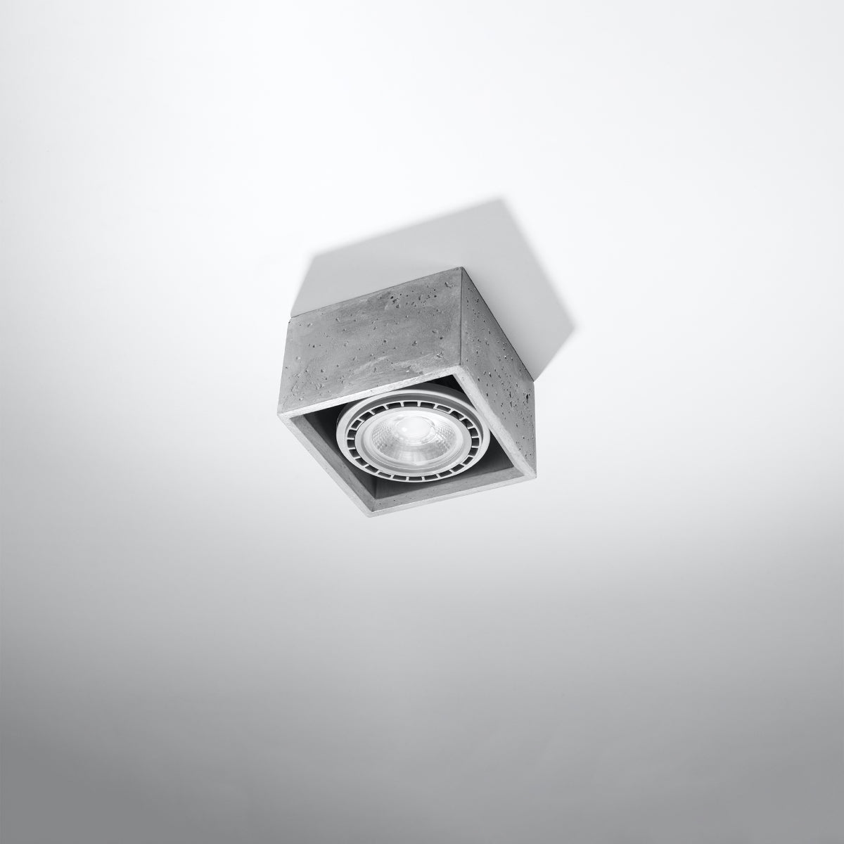 Sollux Quatro Ceiling Lamp with Concrete Shade, GU10/ES111 – Industrial Design Light, Grey