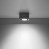 Sollux Quatro Ceiling Lamp with Concrete Shade, GU10/ES111 – Industrial Design Light, Grey