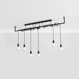 Sollux Salamanca Chandelier with 6 E27 Lights, Fabric and Steel – Modern Design, Black