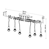 Sollux Salamanca Chandelier with 6 E27 Lights, Fabric and Steel – Modern Design, Black