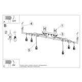 Sollux Salamanca Chandelier with 6 E27 Lights, Fabric and Steel – Modern Design, Black