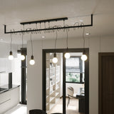 Sollux Salamanca Chandelier with 6 E27 Lights, Fabric and Steel – Modern Design, Black