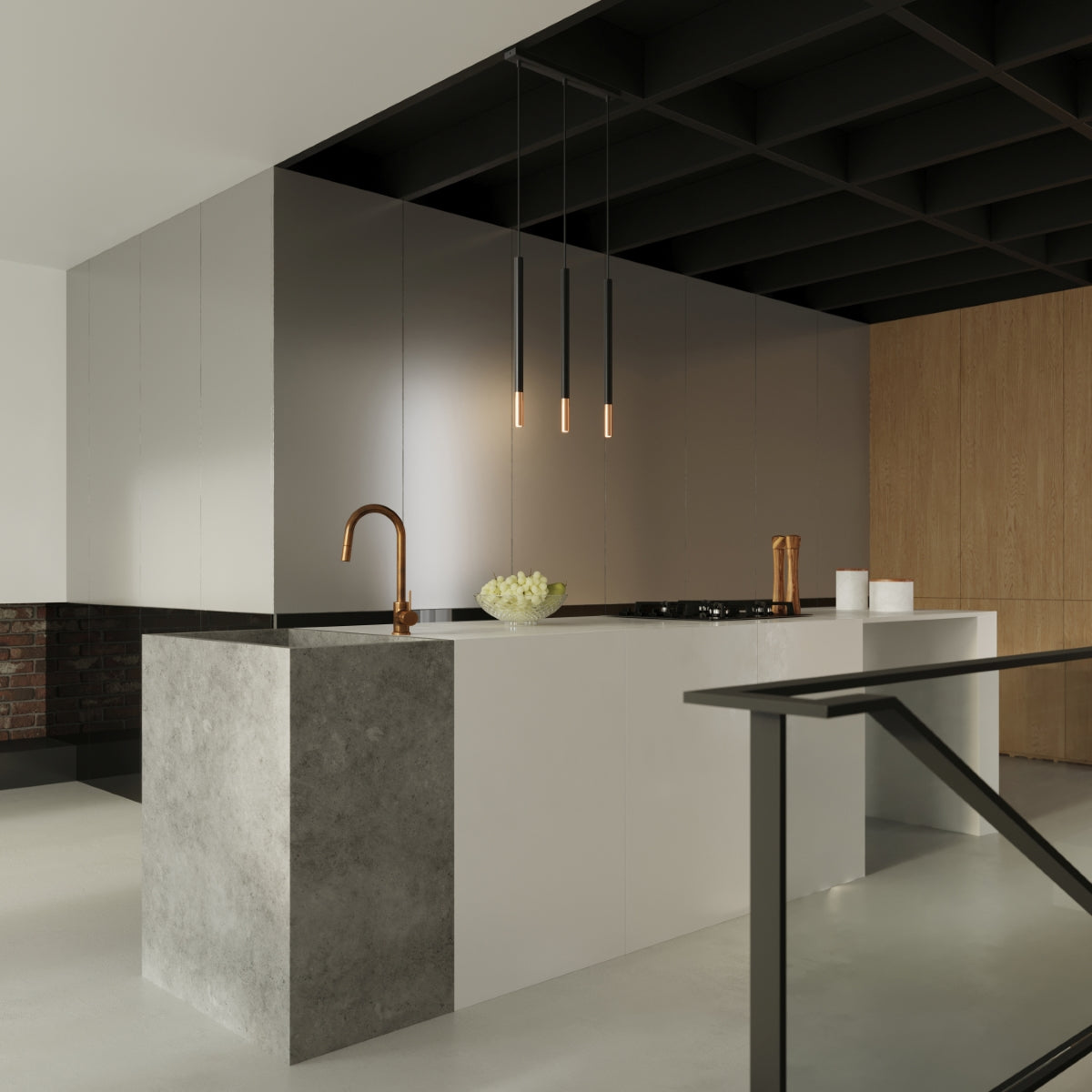 Sollux Mozaica Pendant Light in Steel with G9 Fitting – Modern Design Home Lighting, Black, Copper
