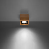Sollux Quatro Ceiling Light in Wood with GU10 Fitting – Scandinavian Design Home Lighting, Natural Wood