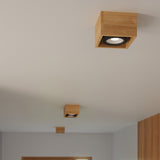 Sollux Quatro Ceiling Light in Wood with GU10 Fitting – Scandinavian Design Home Lighting, Natural Wood