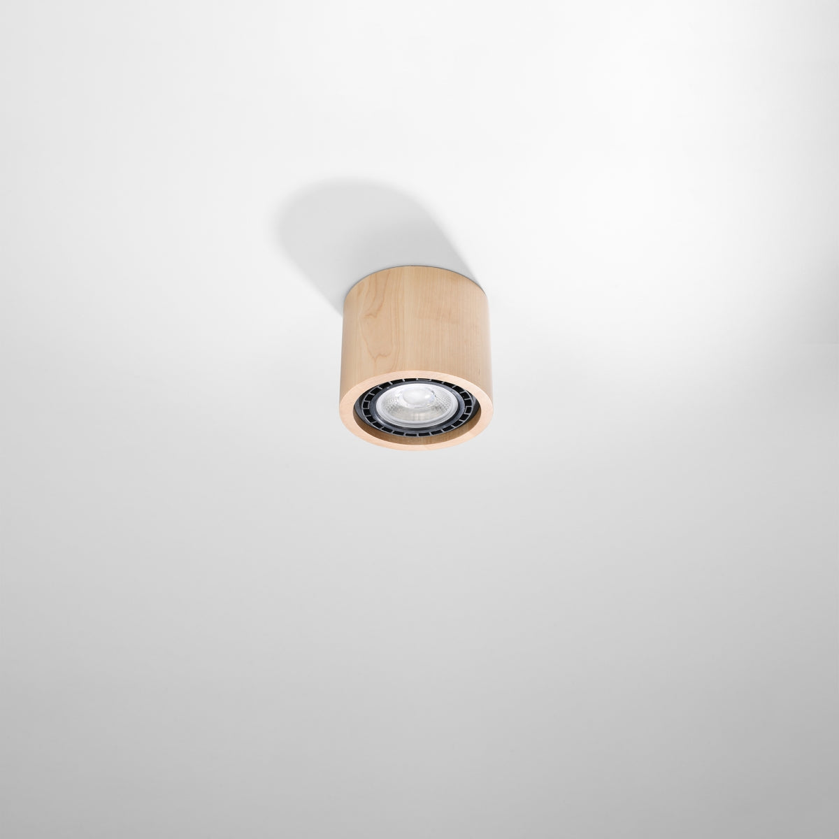 Sollux Basic Ceiling Light in Wood with GU10 Fitting – Scandinavian Design Home Lighting, Natural Wood