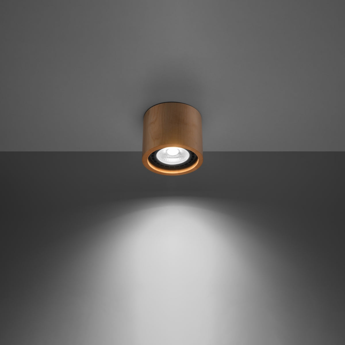 Sollux Basic Ceiling Light in Wood with GU10 Fitting – Scandinavian Design Home Lighting, Natural Wood