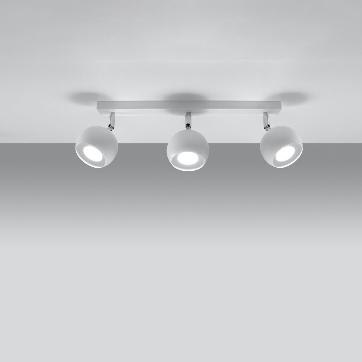 Sollux Oculare Ceiling Light in Steel with GU10 Fitting – Modern Design Home Lighting, White