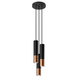 Sollux Loopez Pendant Light in Steel with GU10 Fitting – Modern Design Home Lighting, Black, Copper